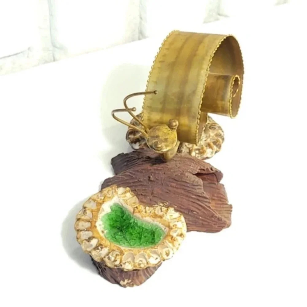 Unique Snail Brass and Clay Sculpture